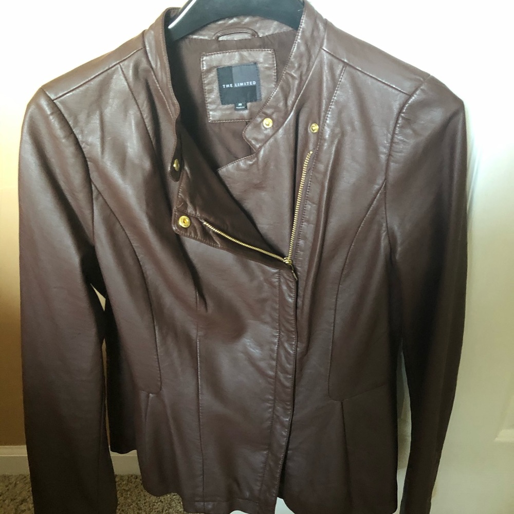 Faux leather jacket - chocolate color
